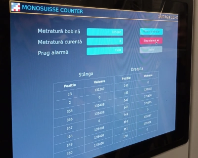 Interfața grafică a soluției Filament counter